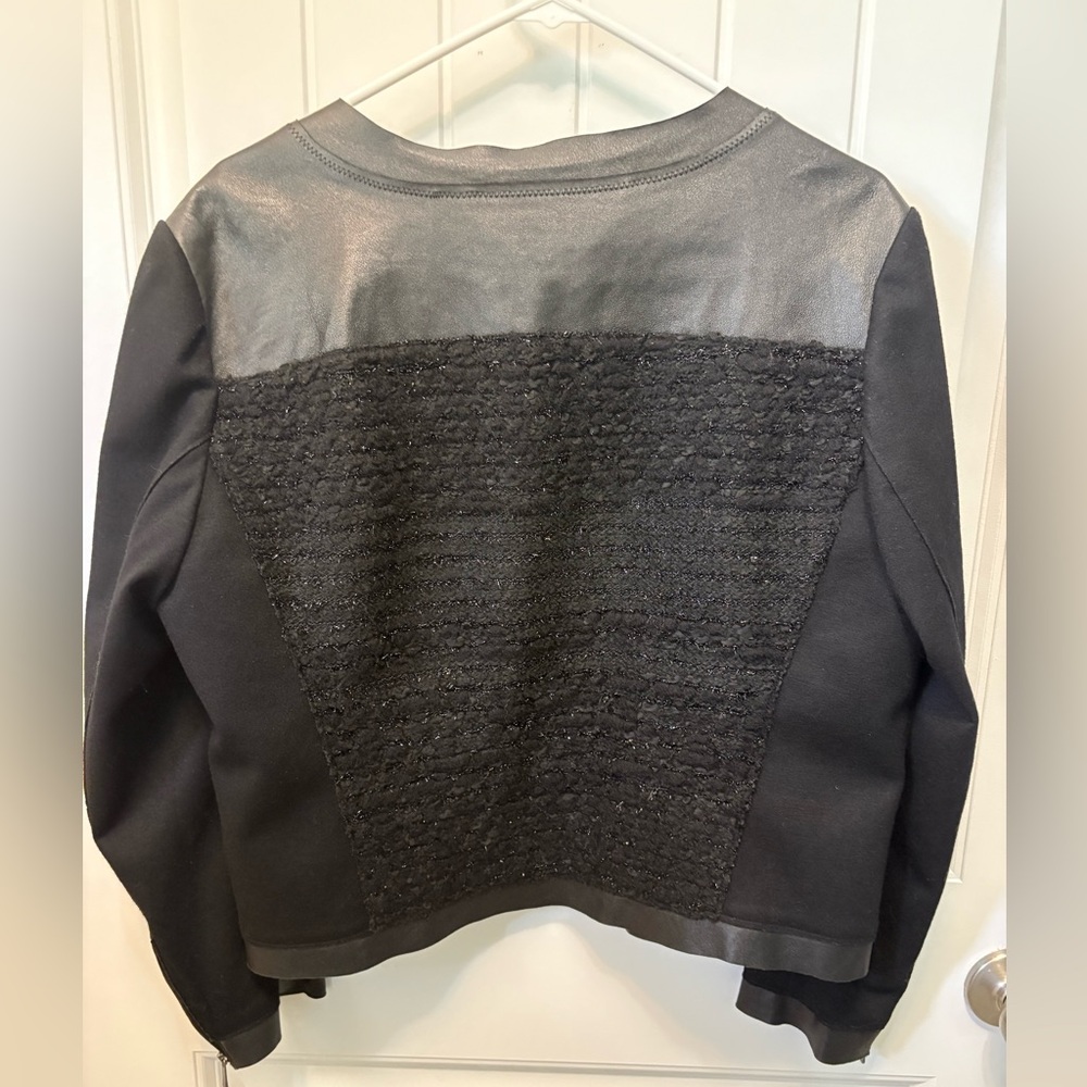 Elie Tahari open front Elegant Black Women's Jacket. Size XL. Lambs Leather - Picture 7 of 11